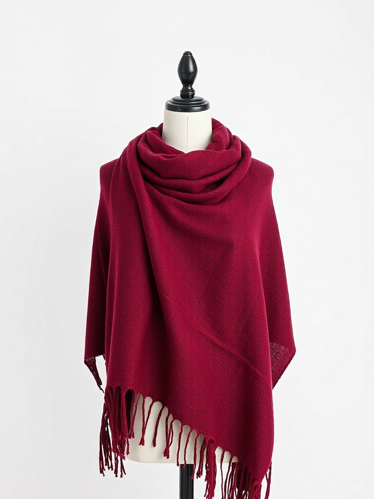 Maroon Wool Shawl