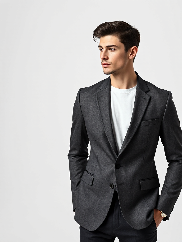 Charcoal Slim Fit Blazer