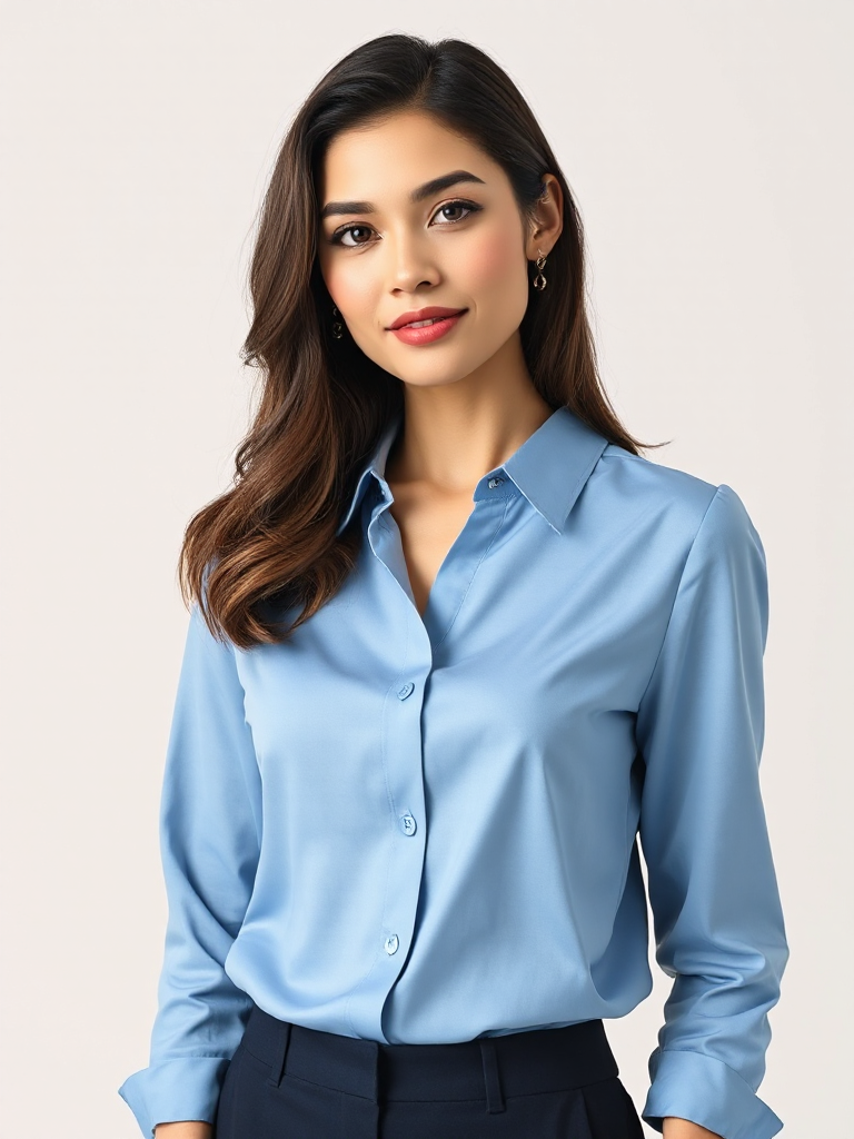 Light Blue Tailored Blouse