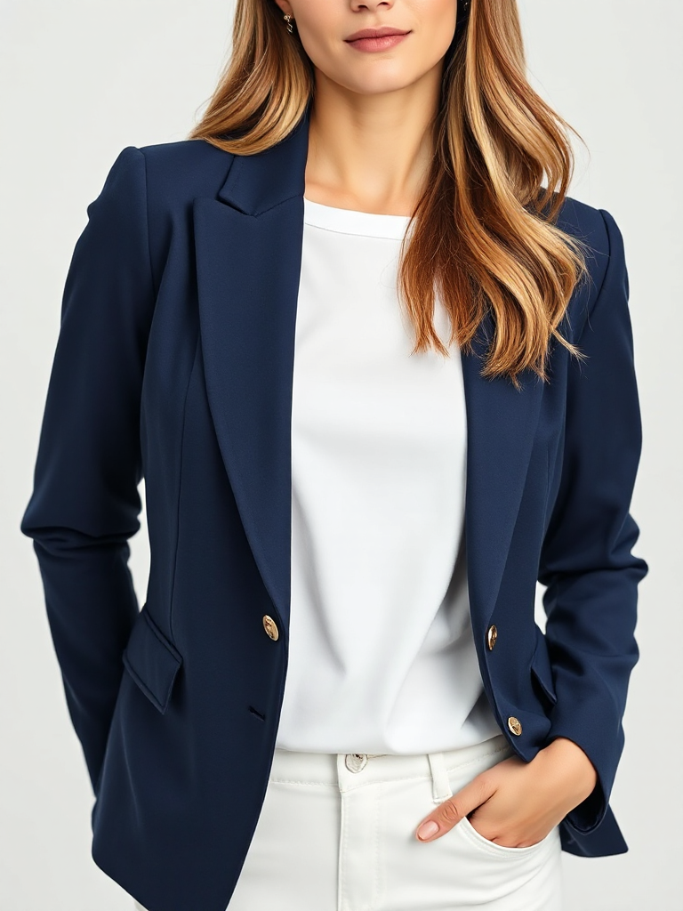 Navy Structured Blazer