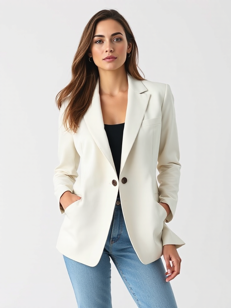 Cream Structured Blazer
