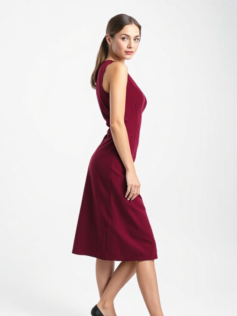 Maroon Sheath Dress