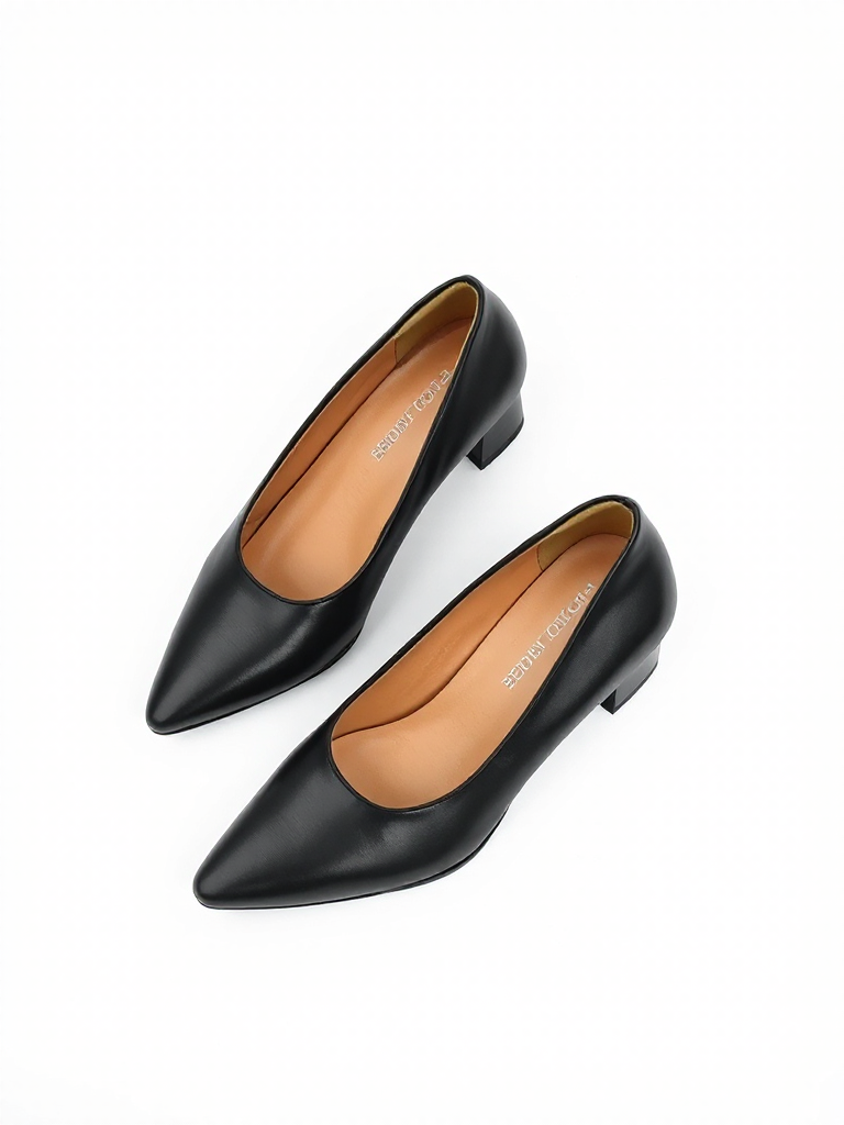 Black Leather Pumps