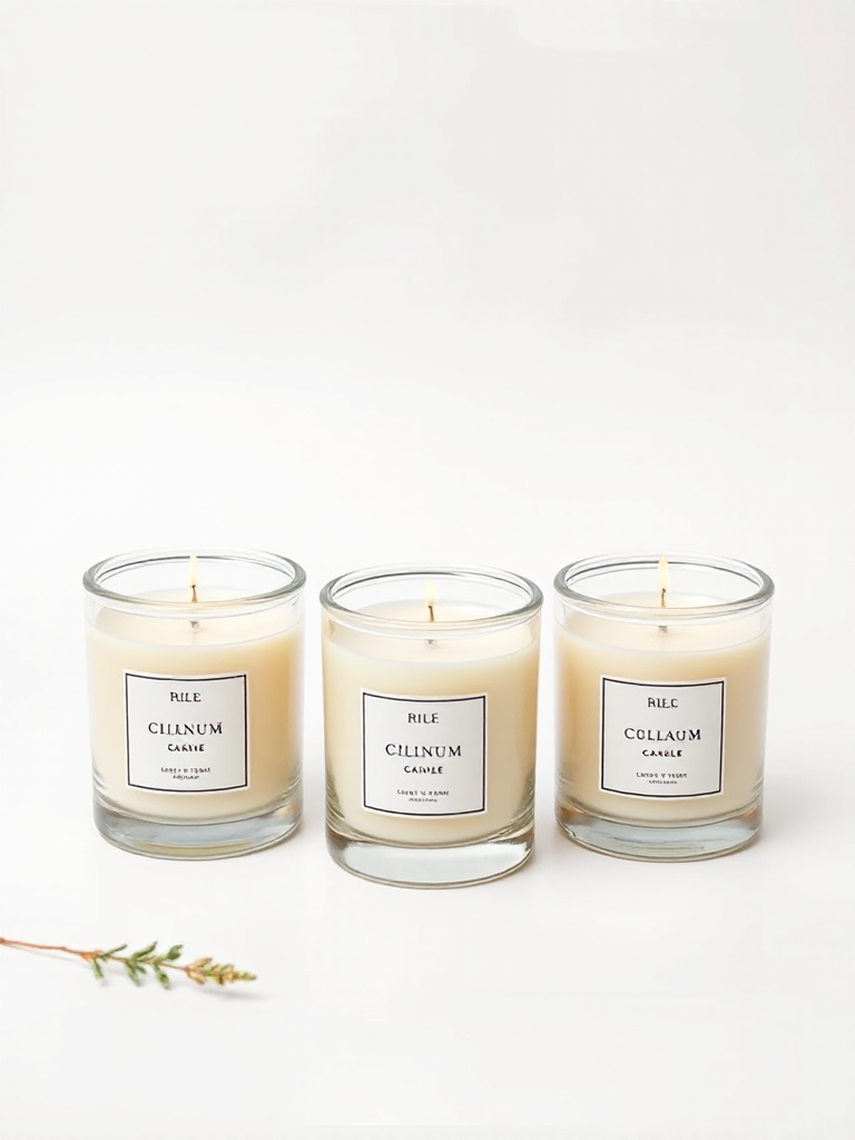 Cream Scented Candle Set