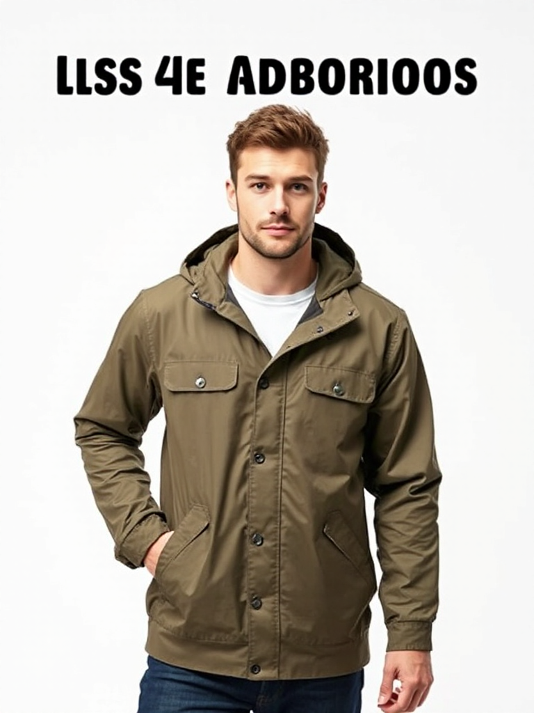 Olive Hooded Raincoat
