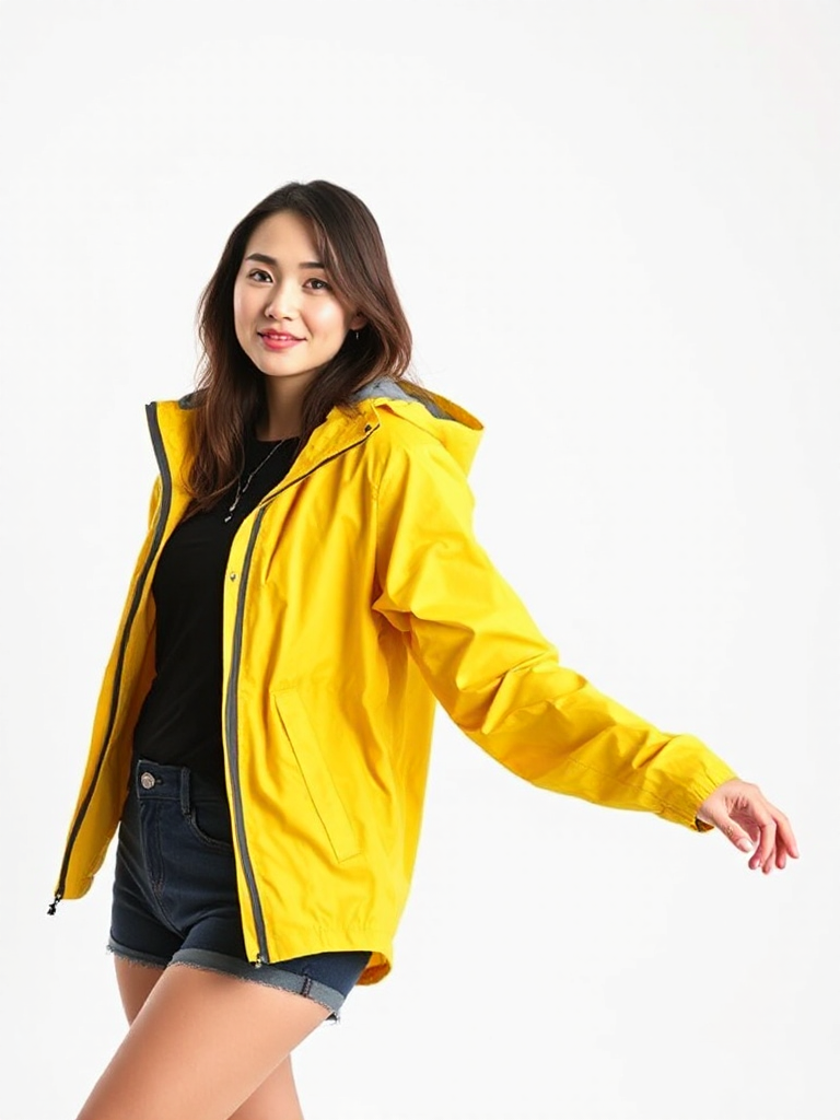 Yellow Packable Rain Jacket