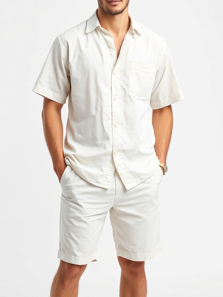 Cream Linen Resort Set