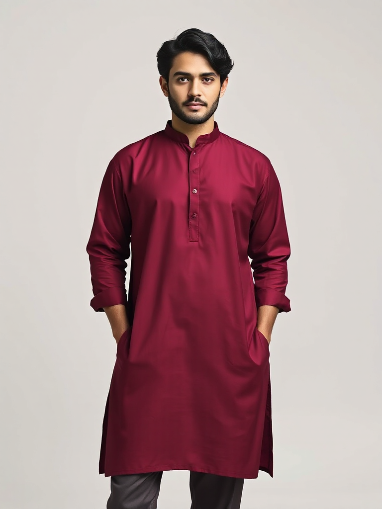 Saffron Cotton-Silk Kurta