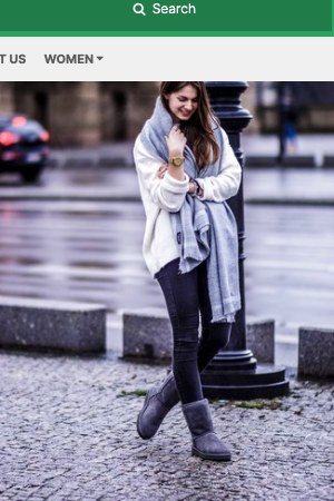 White Oversized Sweater · Black Skinny Jeans · Charcoal Uggs · Grey Scarf · Gold Watch