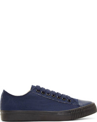 Navy Canvas Low Top Sneakers