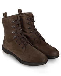 Dark Brown Suede Casual Boots