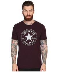 Burgundy Print Crew-neck T-shirt