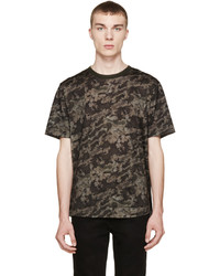 Brown Print Crew-neck T-shirt