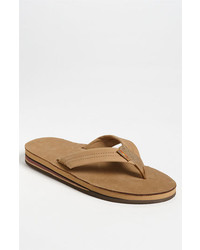 Tan Leather Flip Flops