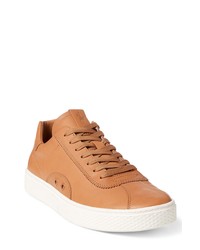 Tan Leather Low Top Sneakers