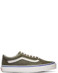 Olive Suede Low Top Sneakers