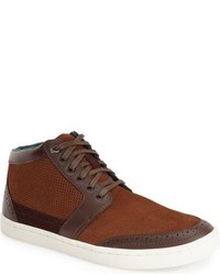 Brown Suede High Top Sneakers