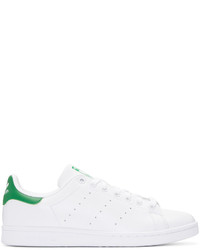 White Print Leather Low Top Sneakers