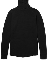 Black Knit Wool Turtleneck