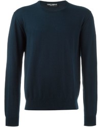 Navy Knit Crew-neck Sweater