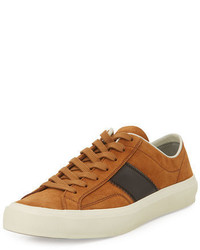Tobacco Suede Low Top Sneakers