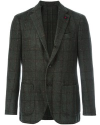 Dark Green Check Wool Blazer