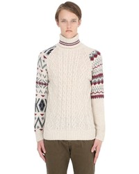 Beige Knit Wool Turtleneck