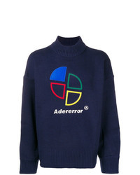 Navy Print Turtleneck