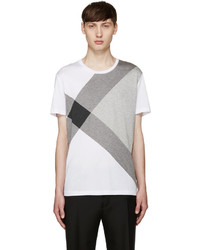 White Check Crew-neck T-shirt