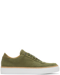 Olive Canvas Low Top Sneakers