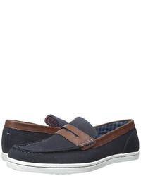 Navy Canvas Loafers