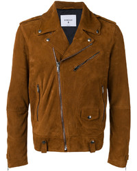 Tobacco Suede Biker Jacket