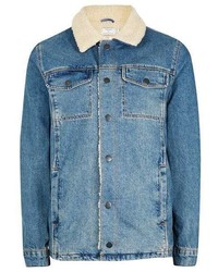 Blue Denim Shearling Jacket