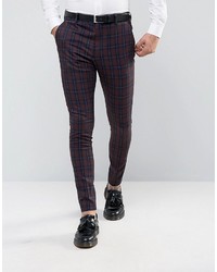 Burgundy Check Dress Pants