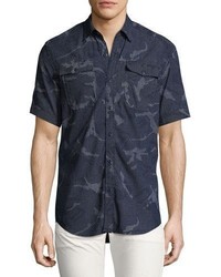 Navy Chambray Short Sleeve Shirt