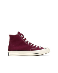 Dark Purple Canvas High Top Sneakers