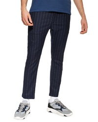 Navy Vertical Striped Chinos