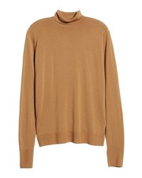 Tan Knit Wool Turtleneck