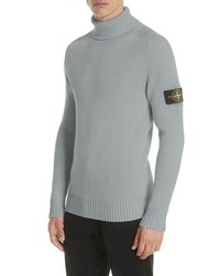 Grey Knit Wool Turtleneck