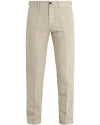Beige Linen Chinos