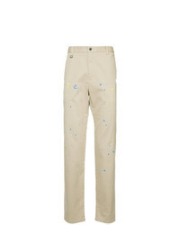 Beige Print Chinos