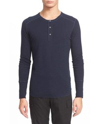 Navy Long Sleeve Henley Shirt