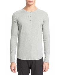 Grey Long Sleeve Henley Shirt