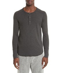 Charcoal Long Sleeve Henley Shirt