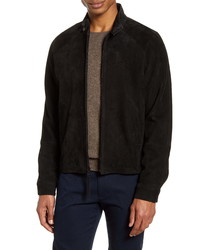 Black Suede Harrington Jacket