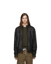 Black Leather Harrington Jacket