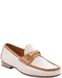 Beige Leather Loafers