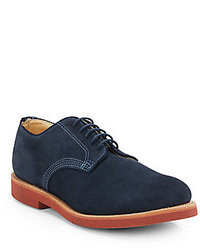 Navy Suede Derby Shoes