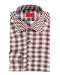 Dark Brown Gingham Long Sleeve Shirt