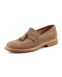 Tan Suede Tassel Loafers